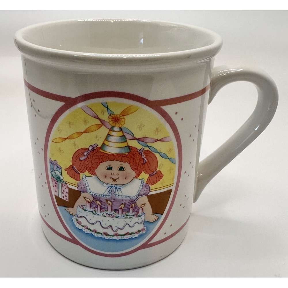 Vintage 1985 Cabbage Patch Kids "85 Edition" Happy Birthday White Coffee Mug